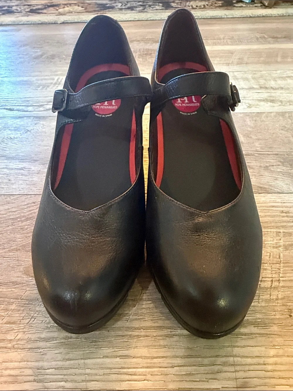 Heeled, Black leather  Mary Jane’s